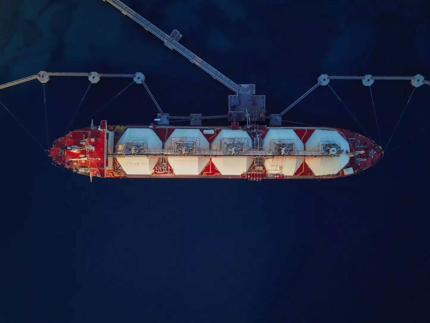 An Aerial View Of A Liquified Natural Gas Floating Storage Unit